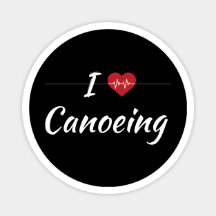 I Love Canoeing Cute Red Heart Magnet